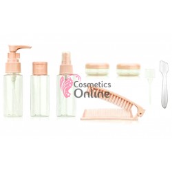 Set de Recipiente pentru manichiura sau cosmetica, 7 piese Roz